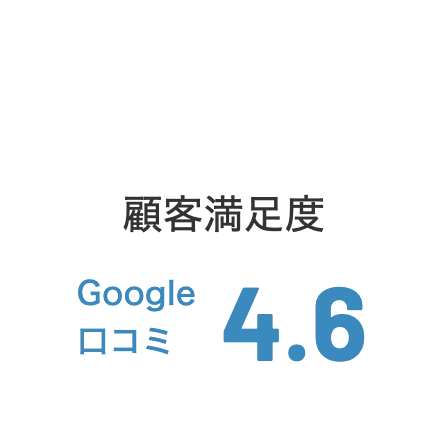 顧客満足度 Google口コミ 4.6